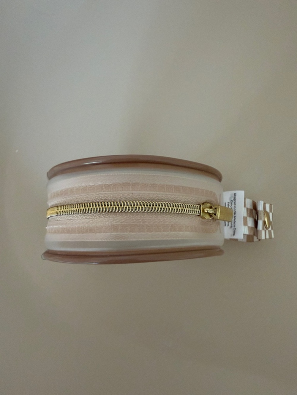 Itzy Ritzy Beige Check Pacifier Case - Picture 3 of 3